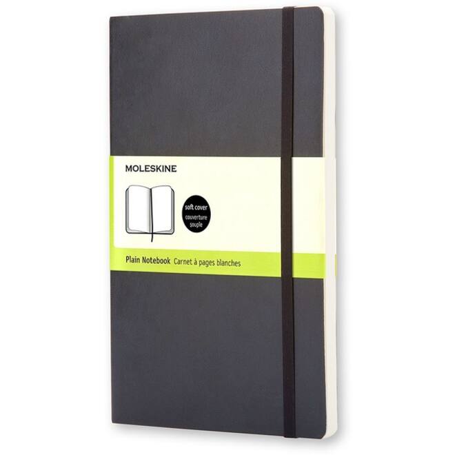 Notitieboek Moleskine pocket 90x140mm blanco soft cover zwart