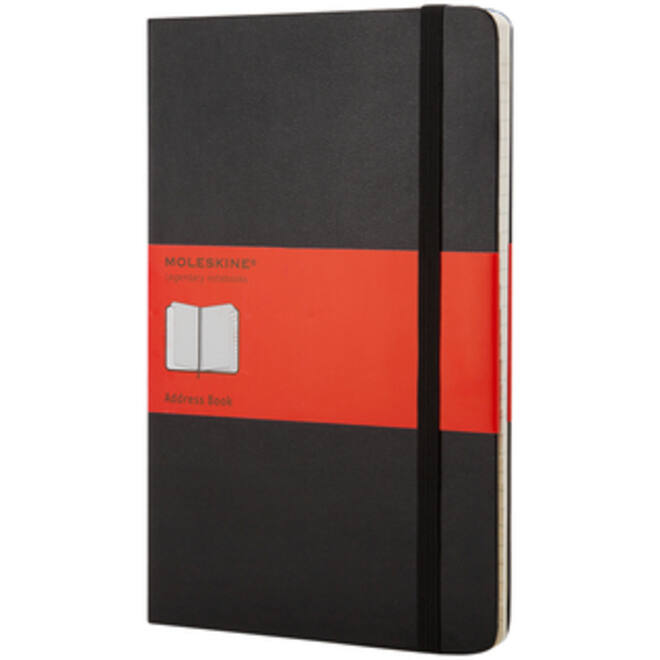 Adresboek Moleskine large 130x210mm hard cover lijn zwart