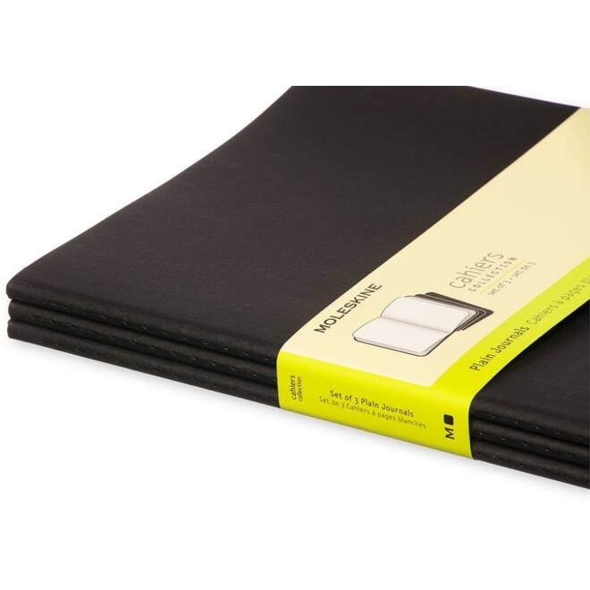 Schrift Moleskine 190x250mm blanco 240 pagina's 70gr zwart set à 3 stuks