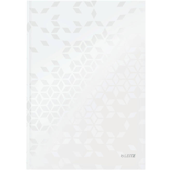 Notitieboek Leitz WOW A4 160blz 90gr lijn wit