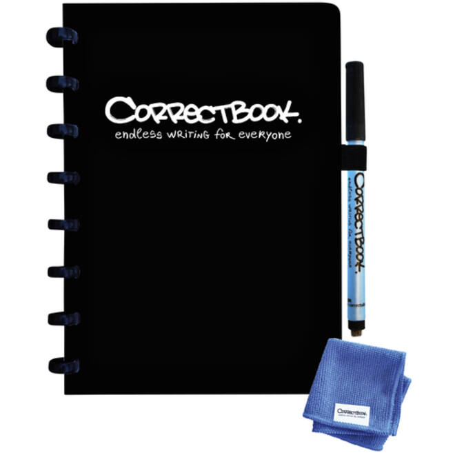 Notitieboek Correctbook A5 blanco 40blz ink black