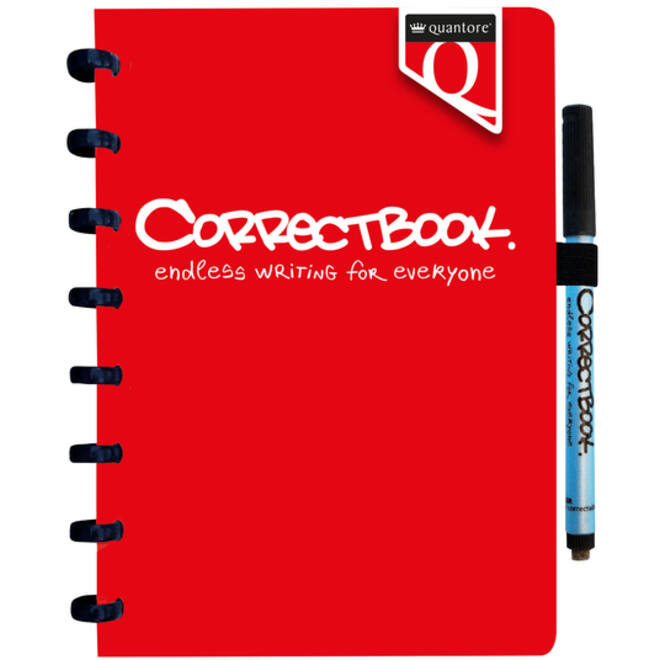 Notitieboek Correctbook Quantore A5 lijn 40blz rood