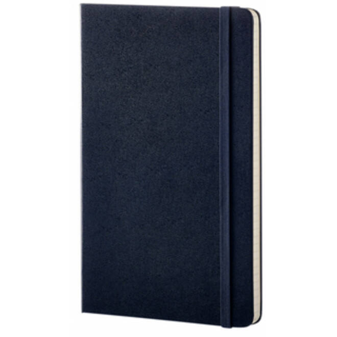 Notitieboek Moleskine large 130x210mm blanco hard cover sapphire blue