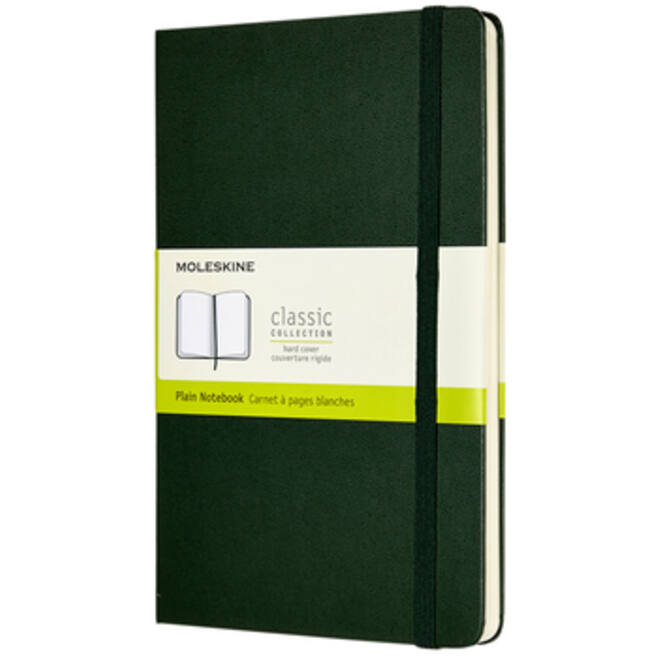 Notitieboek Moleskine large 130x210mm blanco hard cover myrtle green