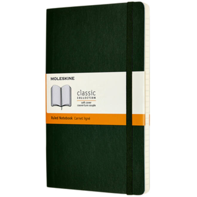 Notitieboek Moleskine large 130x210mm lijn soft cover myrtle green