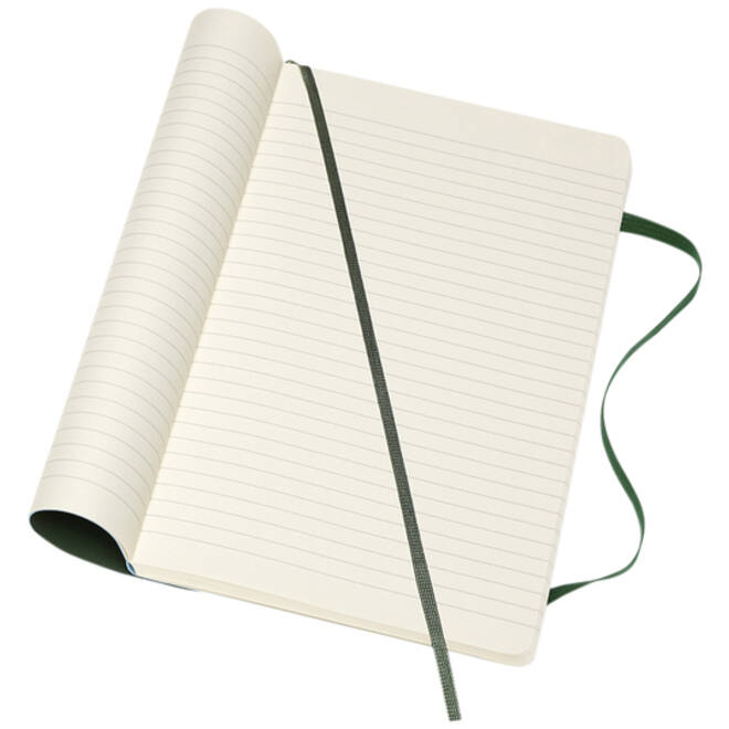 Notitieboek Moleskine large 130x210mm lijn soft cover myrtle green