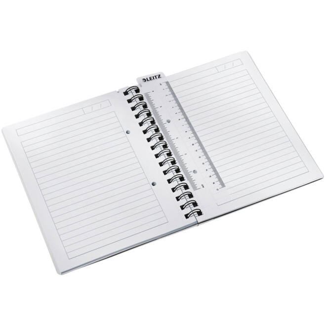 Notitieboek Leitz WOW A5 lijn spiraal PP wit