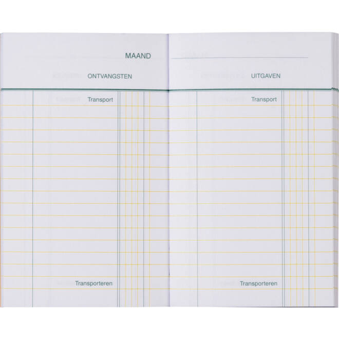 Kasboek 135x83mm 72blz 1 kolom oranje