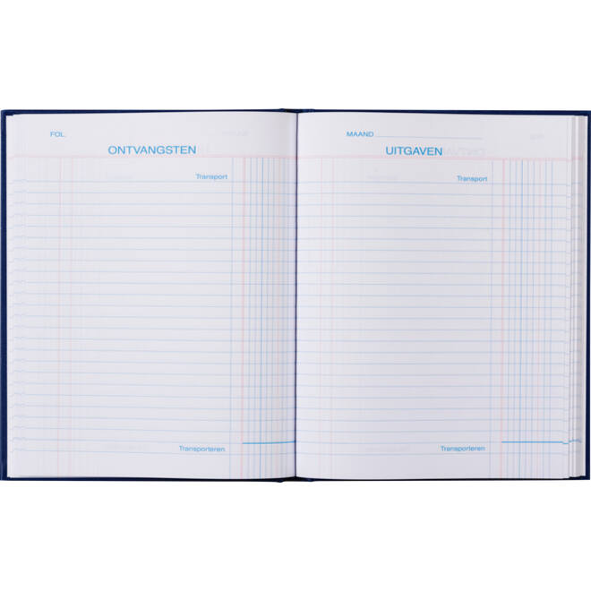 Kasboek 165x210mm 192blz 1 kolom blauw