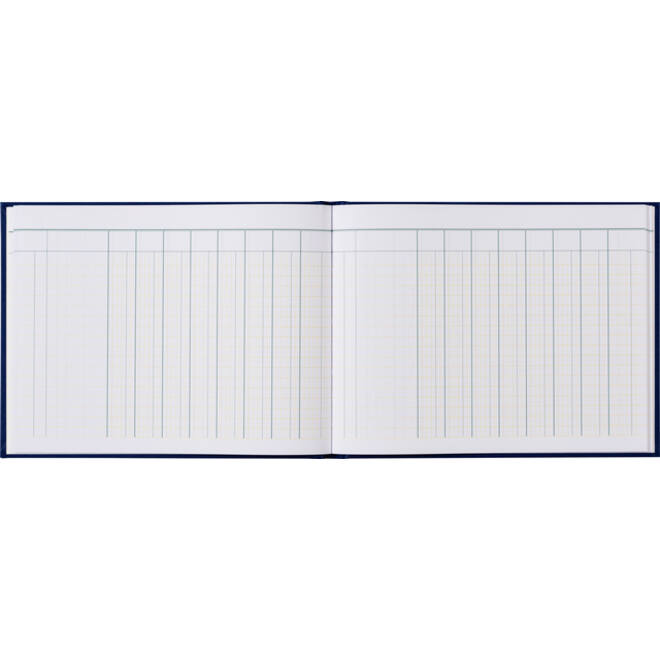 Kasboek tabellarisch 210x160mm 96blz 8 kolommen blauw