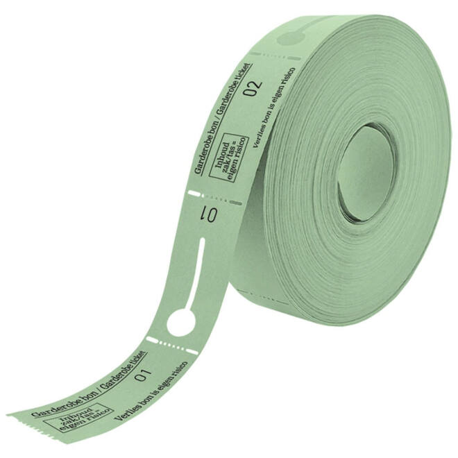 Garderobebonnen Combicraft nummering 2x 1 t/m 500 groen