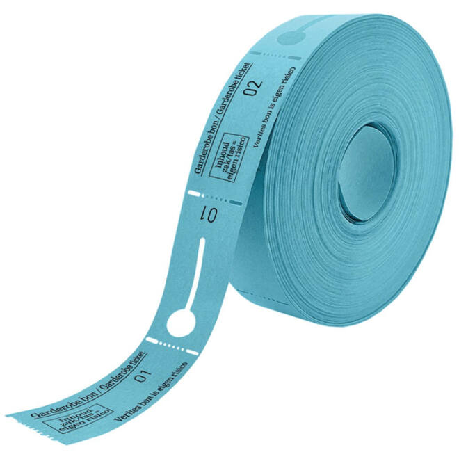 Garderobebonnen Combicraft nummering 2x 1 t/m 500 blauw