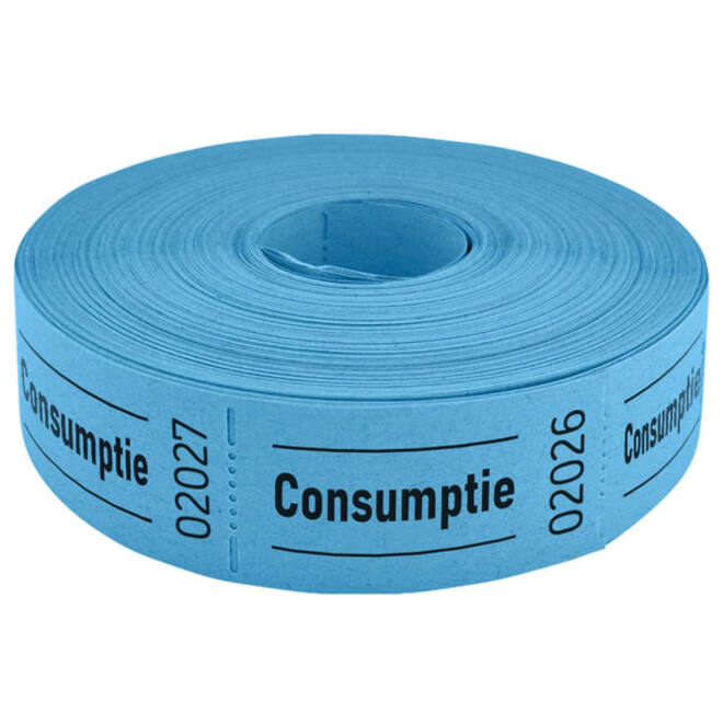 Consumptiebon Combicraft 57x30mm 2-zijdig 2x1000 stuks blauw