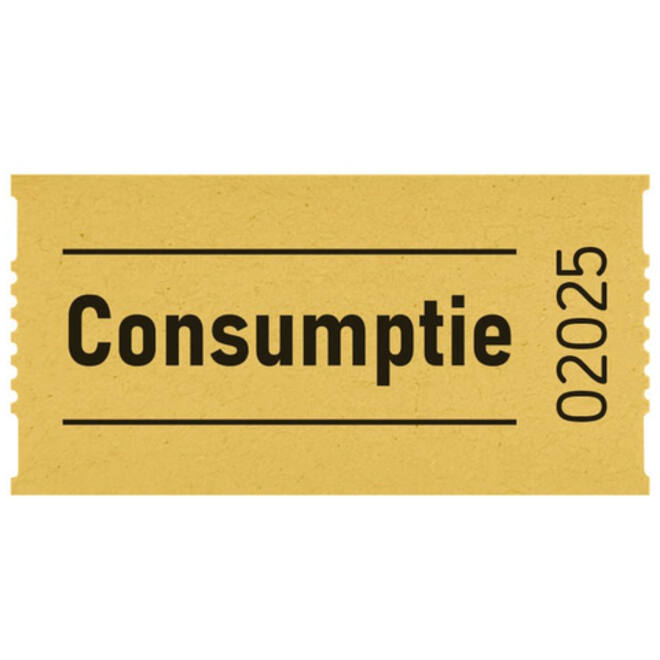 Consumptiebon Combicraft 57x30mm 2-zijdig 2x1000 stuks geel