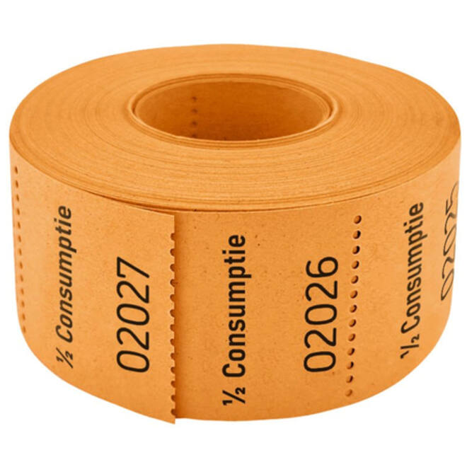 Consumptiebon Combicraft 1/2 consumptie 500 stuks oranje