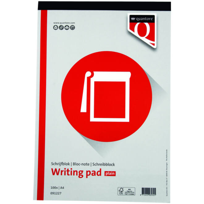 Schrijfblok Quantore A4 blanco 100vel 60gr