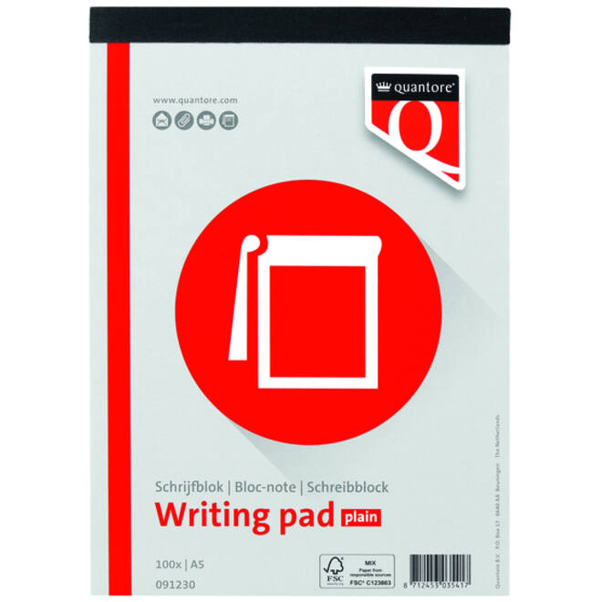 Schrijfblok Quantore A5 blanco 100vel 60 gr