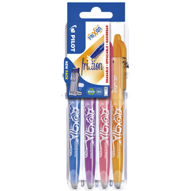 Rollerpen PILOT friXion medium fun assorti Set2Go à 4 stuks