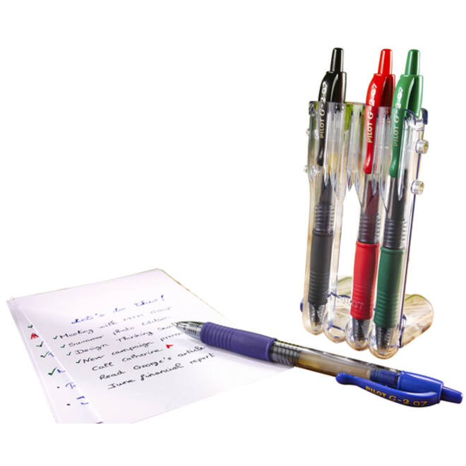 Gelschrijver Pilot clicker medium basis assorti Set2Go à 4 stuks
