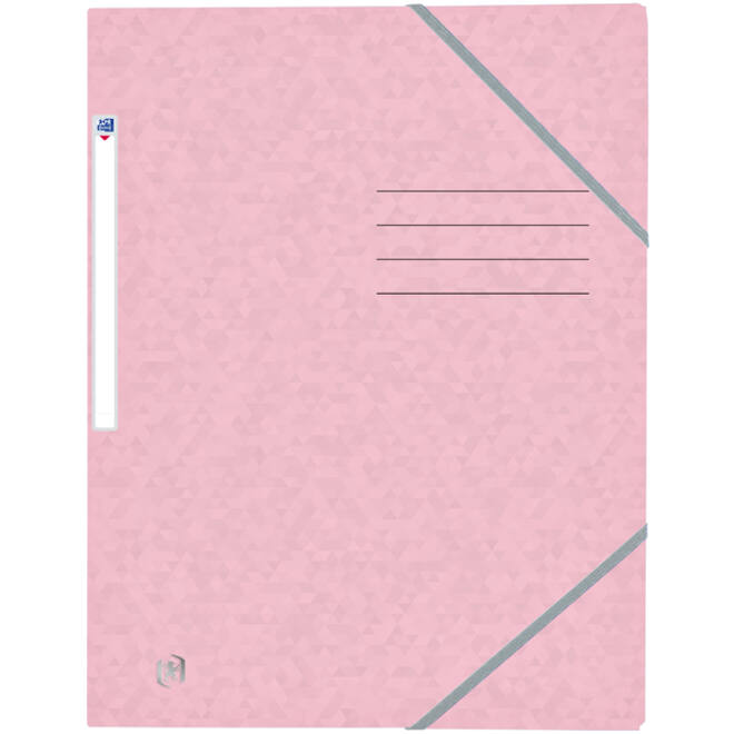 Elastomap Oxford Top File+ A4 3 kleppen 390gr pastel roze