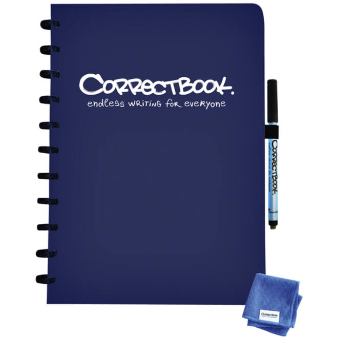 Notitieboek Correctbook A4 lijn 40blz midnight blue