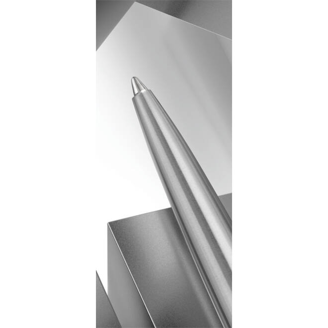 Balpen Parker Jotter XL Monochrome stainless steel medium blister à 1 stuk