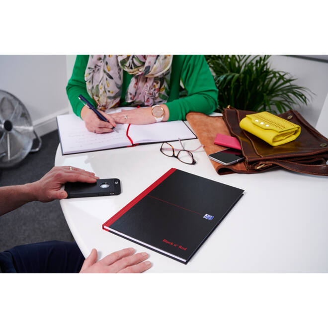 Notitieboek Oxford Black n' Red A4 96vel blanco