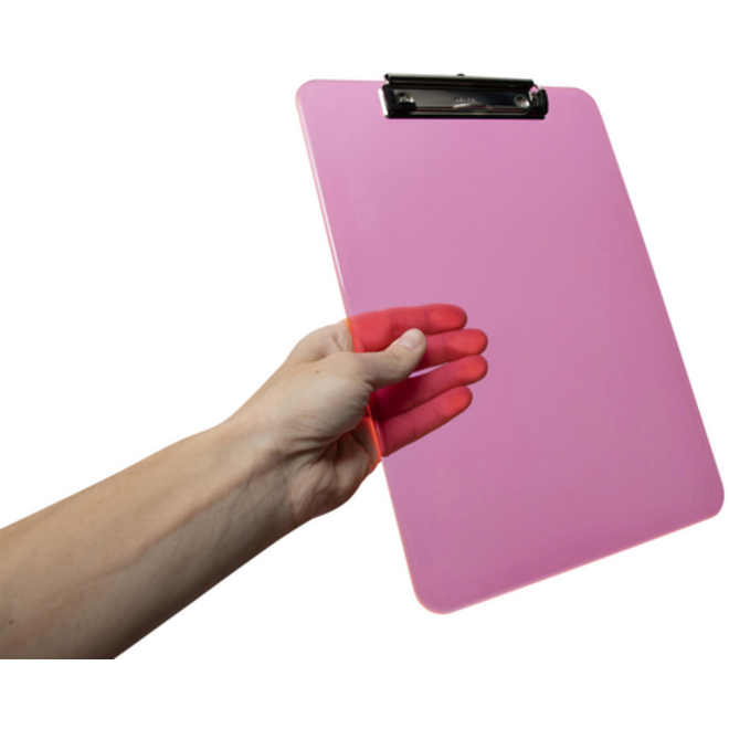 Klembord MAUL A4 staand transparant PS neon roze