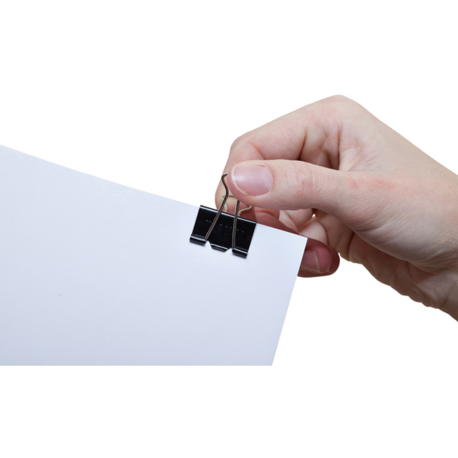 Papierklem MAUL 215 foldback 25mm capaciteit 9mm zwart