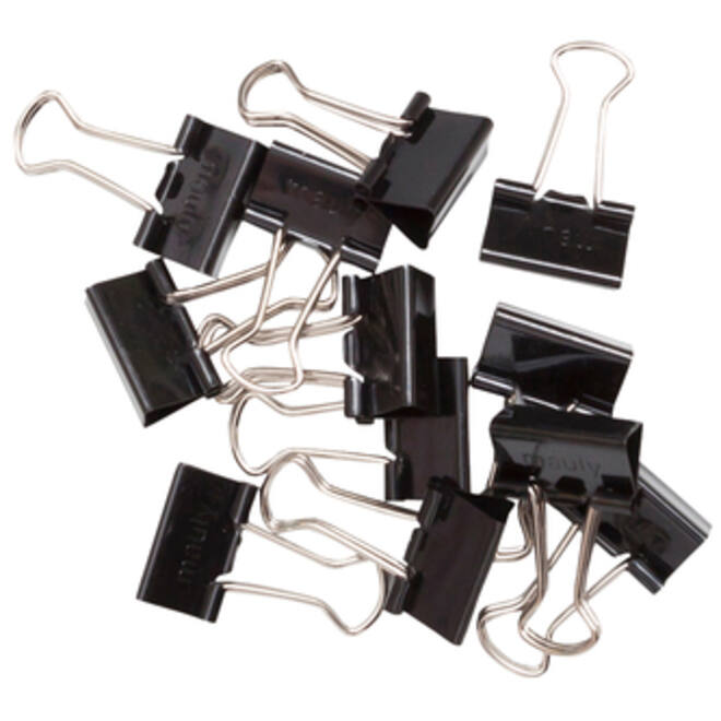 Papierklem MAUL 215 foldback 16mm capaciteit 5mm zwart 12 stuks