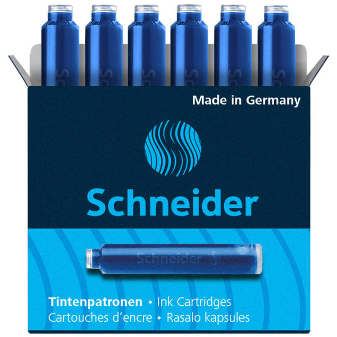 Inktpatroon Schneider din blauw doos à 6 stuks