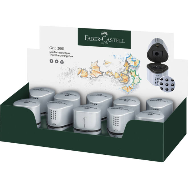 Puntenslijper Faber-Castell 2001 trio grip zilver