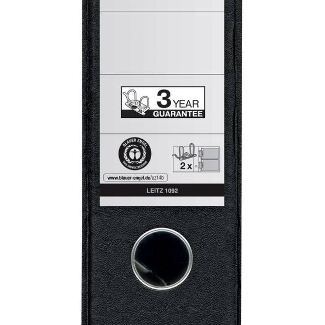 Ordner Leitz 1092 giro-bank met dubbele mechaniek 75mm karton A4 zwart