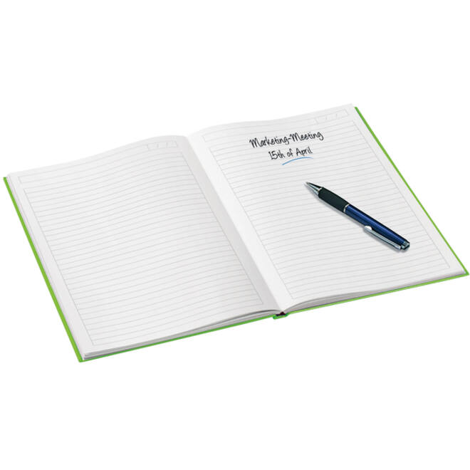 Notitieboek Leitz WOW A5 160blz 90gr lijn groen