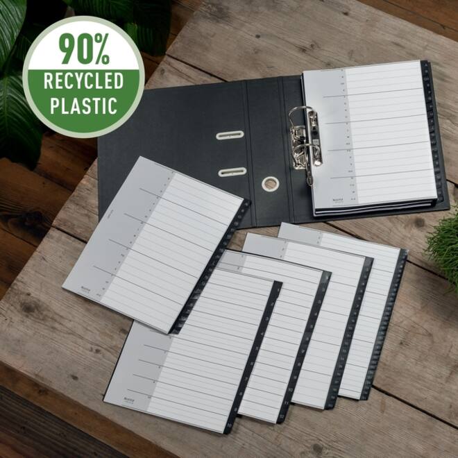 Tabblad Leitz Recycle A4 11-gaats 1-31 extra breed PP