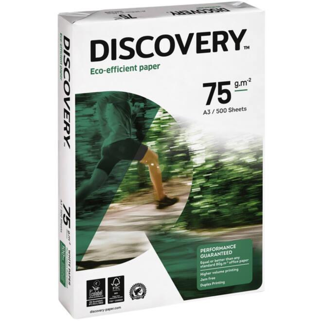 Kopieerpapier Discovery A3 75gr wit 500vel
