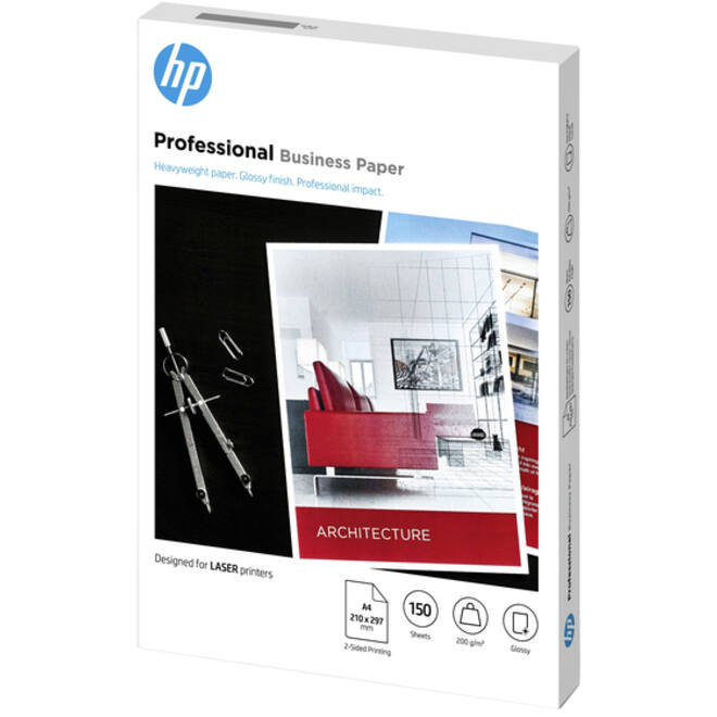Fotopapier laser HP 7MV83A 200gr A4 glans wit 150vel