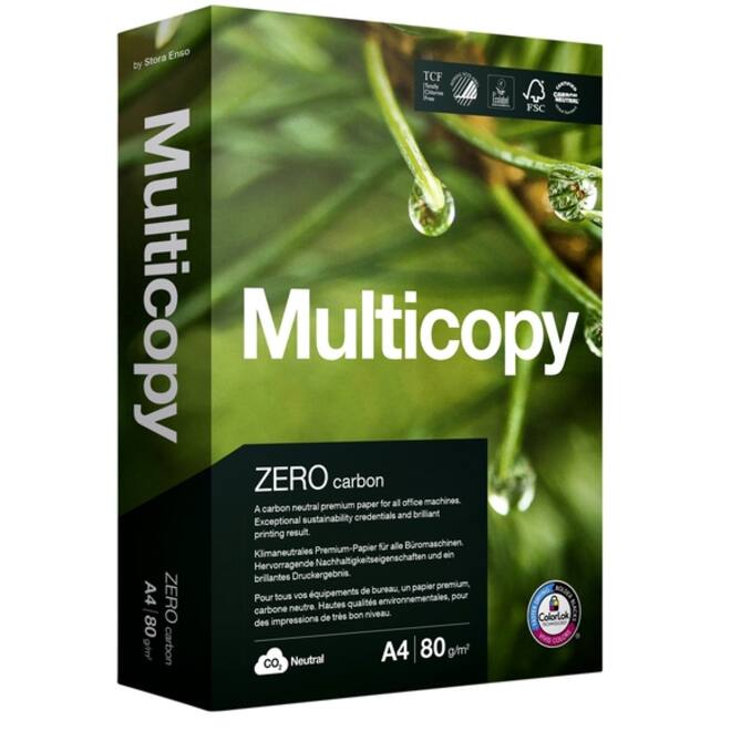 Kopieerpapier Multicopy Zero A4 80gr wit 500vel