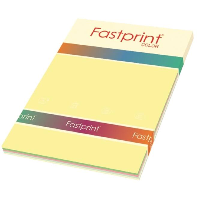 Kopieerpapier Fastprint A4 80gr 5 zachte kleuren 250vel