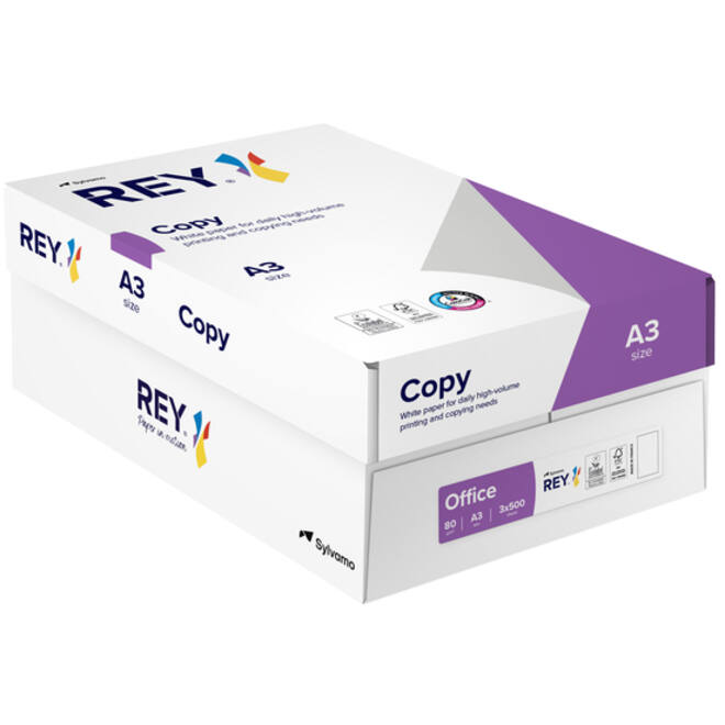 Kopieerpapier Rey Copy A3 80gr wit 500vel
