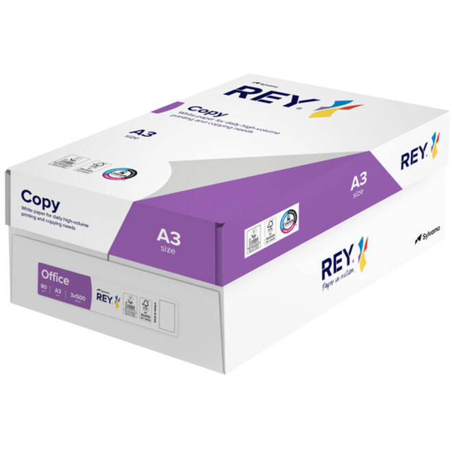 Kopieerpapier Rey Copy A3 80gr wit 500vel