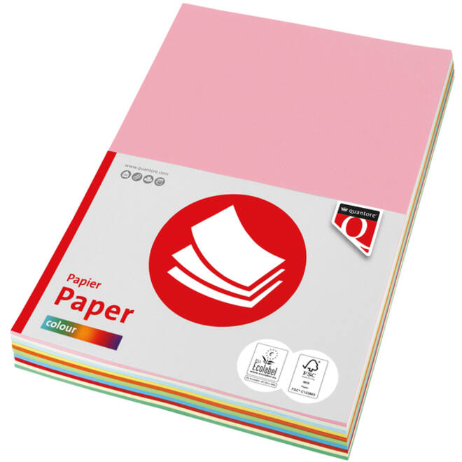 Kopieerpapier Quantore Colour A4 120gr 10 kleuren x 10 vel 100 vel
