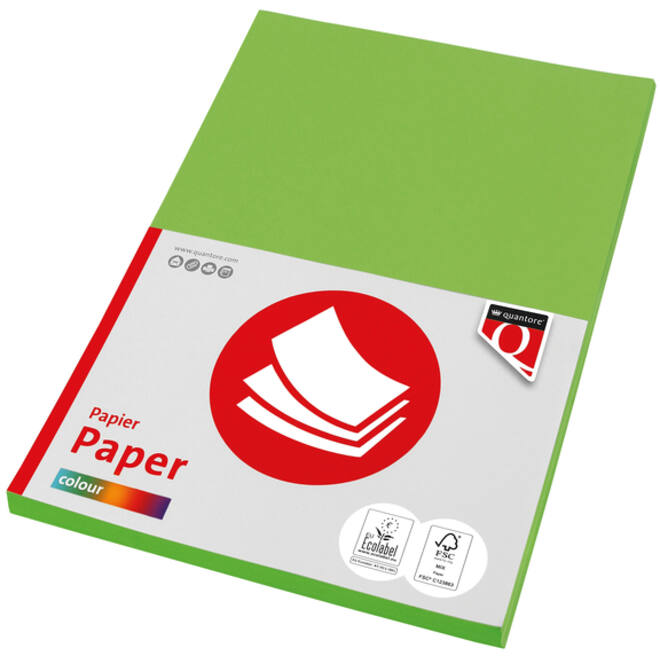 Kopieerpapier Quantore Colour A4 80gr helgroen 100vel