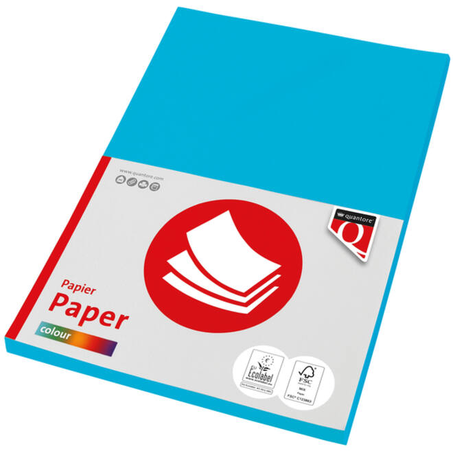 Kopieerpapier Quantore Colour A4 80gr azuurblauw 100vel