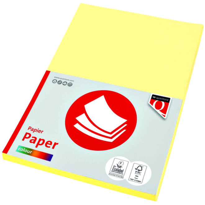 Kopieerpapier Quantore Colour A4 160gr kanariegeel 50 vel
