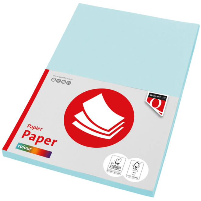 Kopieerpapier Quantore Colour A4 160gr lichtblauw 50 vel
