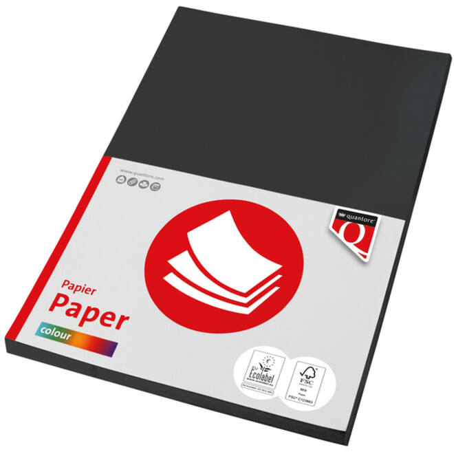 Kopieerpapier Quantore Colour A4 160gr zwart 50 vel