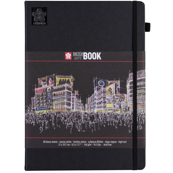 Schets-notitieboek Sakura A4 140gr 80vel zwart