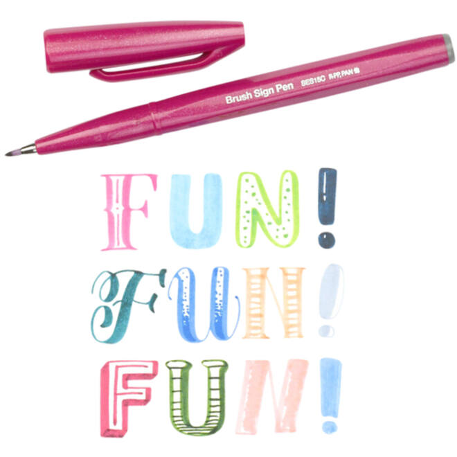 Brushpen Pentel Sign SES15C pastel assorti doos à 12 stuks