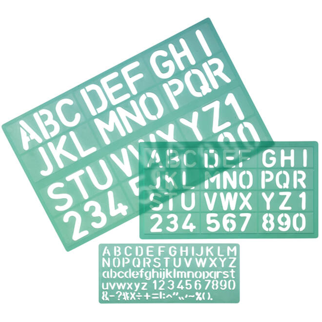 Lettersjabloon Linex hoofletters/letters/cijfers set á 3 stuks